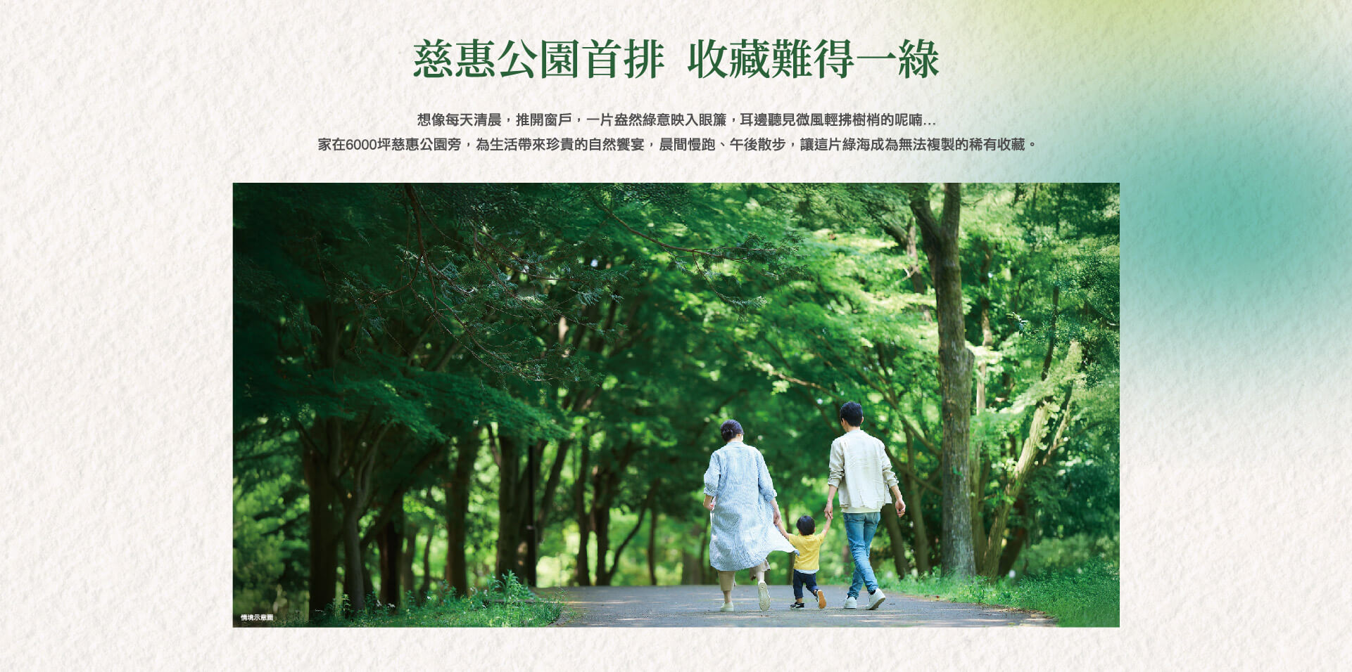 慈惠公園首排 收藏難得一綠